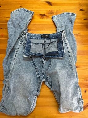 Fashion Nova Womenโs Juniors Jeans Size 5 Tall High Rise Blue Denim Stone Washed